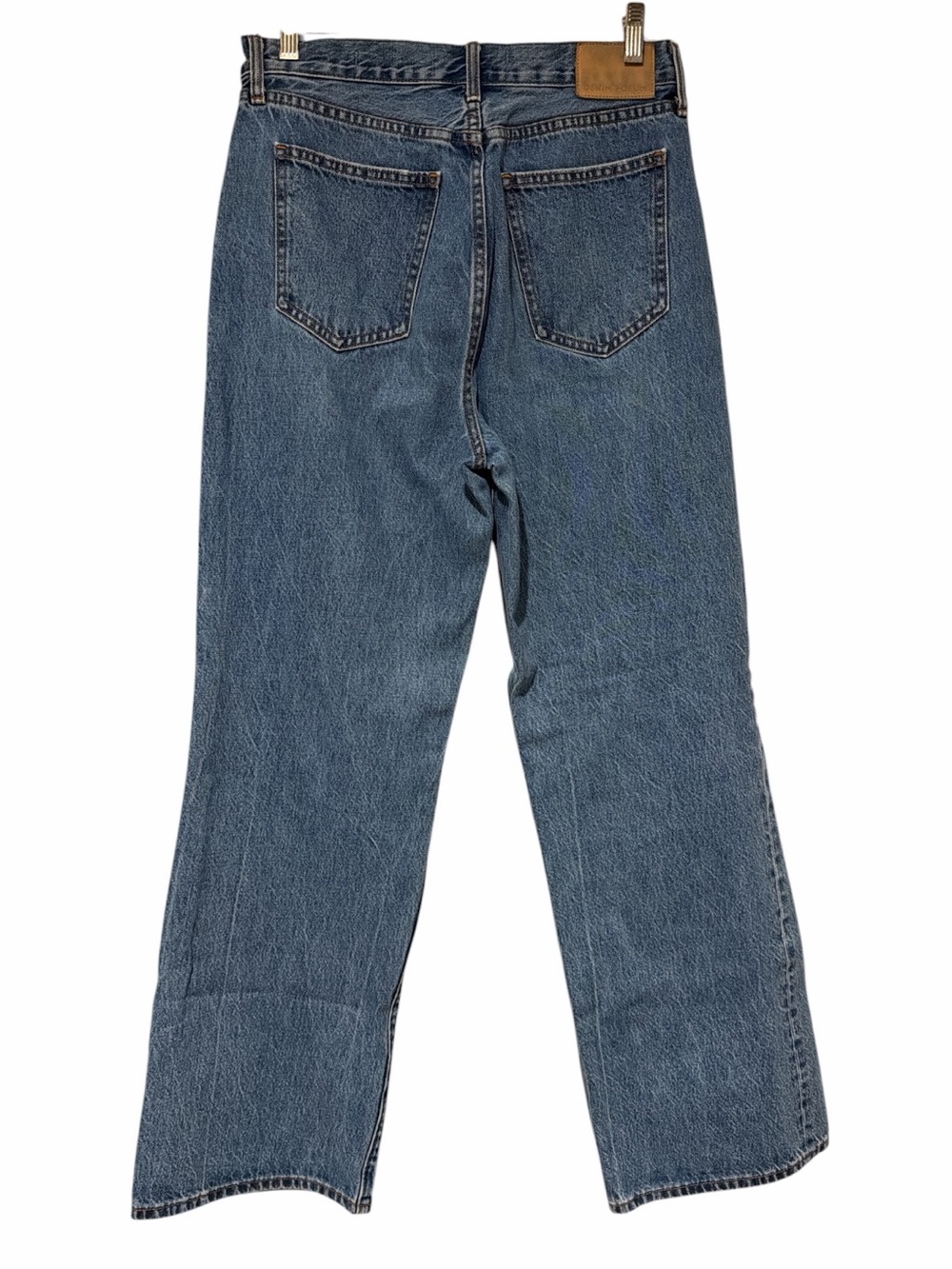 Denim Forum Farrah High-Rise Straight Jeans in Blue - Picture 5 of 8